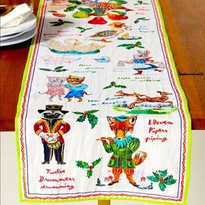 SOLD Anthropologie Nathalie Lete 12 Days of Christmas Table Runner